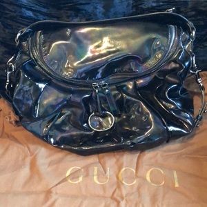 Gucci Icon Bit Black Iridescent Patent Bag